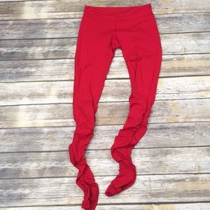 Red Ruched Kiragrace Leggings